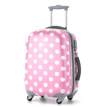 大使AMBASSADOR拉杆箱万向轮20英寸女士可爱波点pc旅行登机行李 粉红 20寸ABS+PC材质