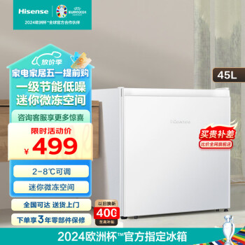 海信小冰箱45升 一级能效 小冰箱单门冷藏保鲜电冰箱 迷你小型宿舍办公室家用 节能省电 以旧换新 BC-45S/A