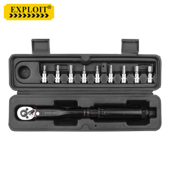 开拓（EXPLOIT）扭力扳手套装可调式公斤扭矩扳手 1/4英寸5-25Nm自行车10件套