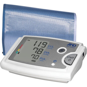 A&D 进口医疗血压计 上臂式血压仪 一键式操作 超大袖带带心率不齐监测 存储60个读数W64612