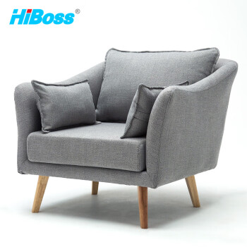HiBoss 办公家具办公沙发简约办公室接待沙发商务洽谈布艺沙发单人位