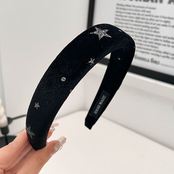 糖果公主宽边头箍复古黑色感发饰高颅顶发箍女款气质压发发旅2024新款 9#星星发箍