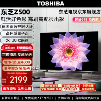 东芝（TOSHIBA）电视 高色域量子点120Hz高刷 4K超清液晶平板电视机 家电智能语音游戏彩电 品牌排行前十名 55英寸 55Z500MF
