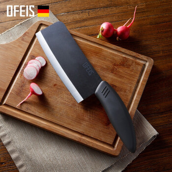 欧菲斯 菜刀陶瓷刀家用厨房单刀切肉切片轻巧不生锈锋利免磨 二代升级版酷睿黑刃