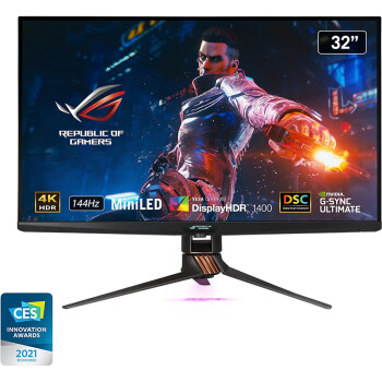 华硕（ASUS）ROG Swift 32英寸 4K HDR游戏显示器 Mini-LED 局部调光 美版进口 黑色 4K 144Hz Mini-LED