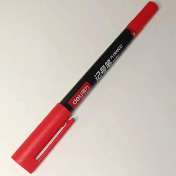 得力（deli）油性三角杆马克笔 单支 多支自选颜色加勾线笔单支 红色勾线笔一支