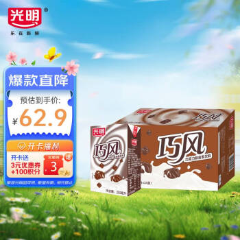 光明 巧风巧克力味含乳饮料250ml*24盒