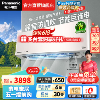 松下（Panasonic）空调挂机 20倍纳诺怡除菌净化 新一级能效节能直流变频冷暖 内部自清洁一键睡眠壁挂式 1.5匹 一级能效 LG13KQ10N（金色）