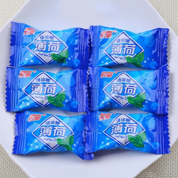 汇福园清凉薄荷糖硬糖500g约90颗袋装酒店招待润喉糖零食批发 清凉薄荷糖