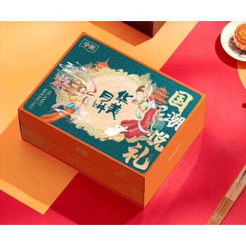 华美食品（HUAMEI FOOD）华美月饼礼盒12饼6味双层礼盒 蛋黄白莲蓉红豆蓉月饼国潮悦礼 国潮悦礼 600g 0个装