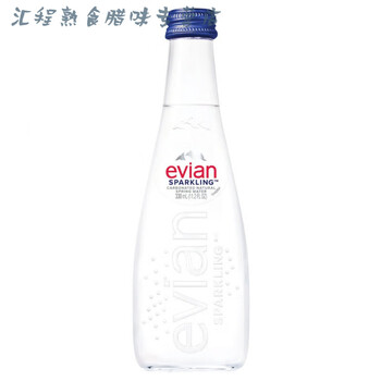 酷发依云苏打水 法国Evian法国高端纯净饮用水330ml 新品含气依云水 【充气】依云玻璃瓶330ml*6瓶