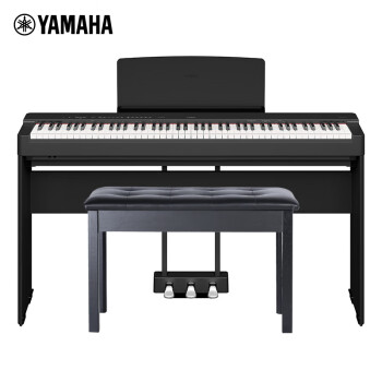 雅马哈（YAMAHA）P225B电钢琴88键重锤初学考级便携  主机+木琴架+三踏板+琴凳礼包