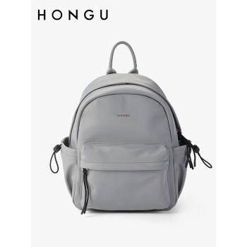 红谷（HONGU）女包新款牛津布书包时尚大容量通勤背包休闲旅行包 灰色