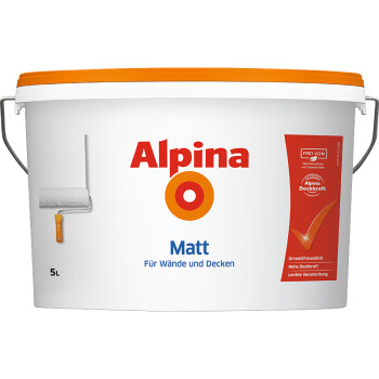 阿爾貝娜（Alpina） 德國進口係列乳膠漆內牆白漆油漆塗料進口環保水性牆麵漆 Matt博雅牆麵漆	5L