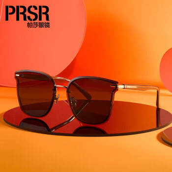 帕莎（Prsr）墨镜女时尚大框眼镜猫眼韩版潮流太阳镜明星同款 PS2021 -T茶色