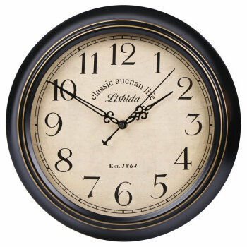 IGIFTFIRE力时达美式复古挂钟客厅简欧创意欧式挂表北欧艺术装饰时钟表 -34 钟面 12英寸(直径30.5厘米)