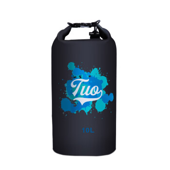 TUO500D加厚便携防水袋户外溯溪漂流袋防水桶包游泳旅游浮潜装备 漆黑10L（单肩）