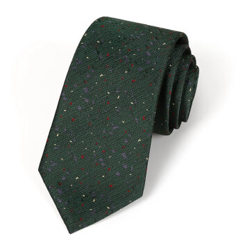 IFSONG绿色花纹领带商务正装休闲领带演出表演时尚英伦手打领带学生职业 暗绿色