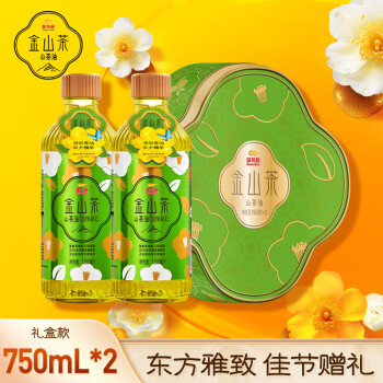 金龍魚 食用油 金山茶野茶籽油純正山茶油禮盒裝750MLX2瓶