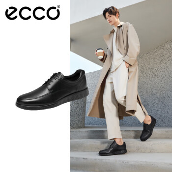 爱步（ECCO）男士商务皮鞋 通勤德比鞋舒适正装鞋  S 轻巧混合520324 黑色41