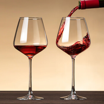 格娜斯（CRISTALGLASS）勃艮第红酒杯套装 家用大号水晶玻璃葡萄酒高脚杯酒具460ml两只
