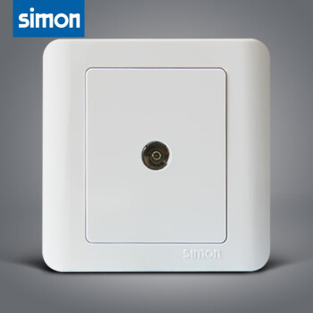 西蒙（SIMON）西蒙电气西蒙开关插座面板串接电视一进一出电视插座一分二电视 白色