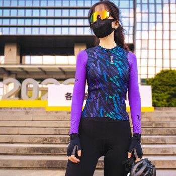 思帕客（Spakct）春夏季自行車騎行服女長袖山地公路車騎行上衣 蝶變 紫色上衣 XL