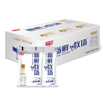 光明新鲜牧场全脂纯牛奶180ml小白袋儿童学生整箱早餐奶常温牛奶 180ml*10袋/箱