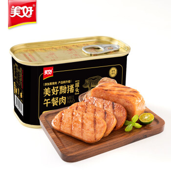 美好黝猪午餐肉罐头198g 黑猪肉添加量≥5%纯猪肉速食早餐涮火锅