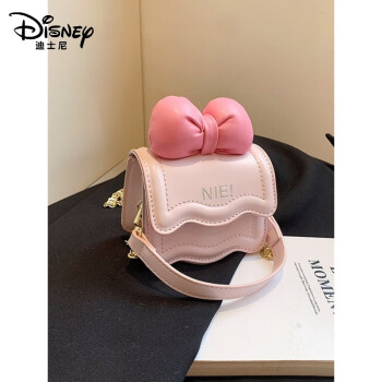 迪士尼（Disney）女孩包包儿童斜挎包可爱蝴蝶结女童单肩包洋气公主宝宝儿童节礼物 粉色