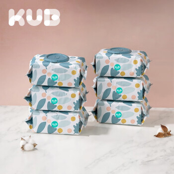 可优比（KUB）婴童手口专用湿巾大包装新生儿宝宝湿纸巾80抽带盖*6包