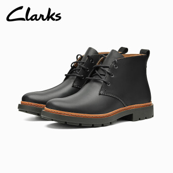 Clarks其乐男鞋经典工装靴马丁靴潮鞋男 黑色 38