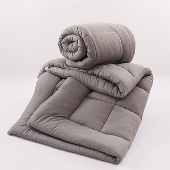 红豆家纺学生宿舍秋冬季保暖棉被芯磨毛压花单双人冬被加厚被子 灰色 110*150/2.0斤