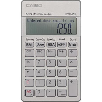 卡西欧（CASIO）Nursing & Pharmacy 计算器  SP-100USNU initial