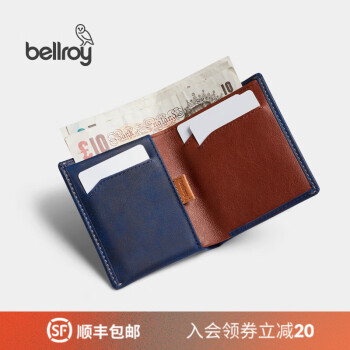Bellroy澳洲Note Sleeve极简短夹男士皮夹时尚礼物超薄简约钱包 深海蓝（防盗刷）
