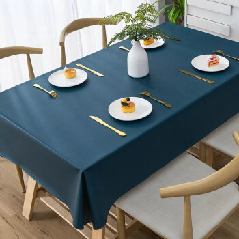 【精选】感轻奢桌布防油防烫免洗PVCins风2023新款餐桌 藏青色【格调 】 60*60cm