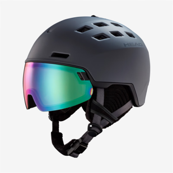 海德（HEAD）滑雪头盔RADAR PHOTO 新款防雾雪镜一体式头盔单双板专业雪盔雪镜 黑色头盔+变色雪镜323113 XS/S