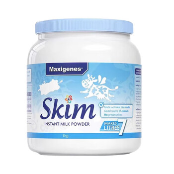 美可卓（Maxigenes）澳洲蓝胖子奶粉全脂脱脂孕妇儿童中老年1kg 脱脂奶粉蓝妹子1kg 1kg 1罐