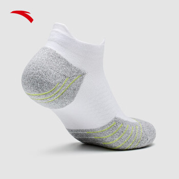 安踏（ANTA）运动袜跑步袜子毛圈短袜袜子套装篮球健身短袜防臭吸汗男袜 纯净白-2 M