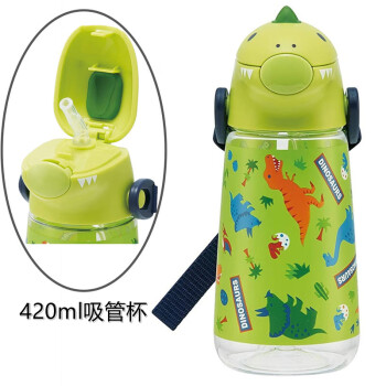 SKATER日本进口skater斯凯达水壶儿童吸管水杯直饮保温杯便携一件 (新版)绿色恐龙吸管水壶420ml 款式