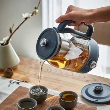 小熊（Bear）煮茶器煮茶水壶蒸汽玻璃壶蒸茶器冲泡茶煮花茶黑茶
