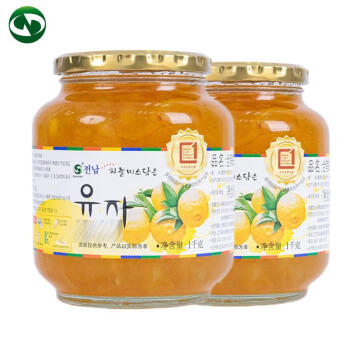 全南 蜂蜜柚子茶 1kg*2 韩国原产 蜜炼果酱 维C水果茶 搭配早餐 烘焙冲饮调味