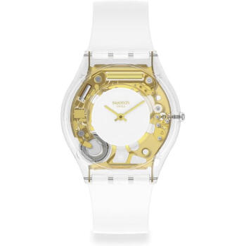 斯沃琪（Swatch）男女款手表 COEUR DORADO 白色简约百搭防水石英手表 initial