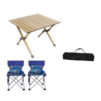 艾瑞迪户外野营休闲椅折叠桌椅套装 蓝色 1
