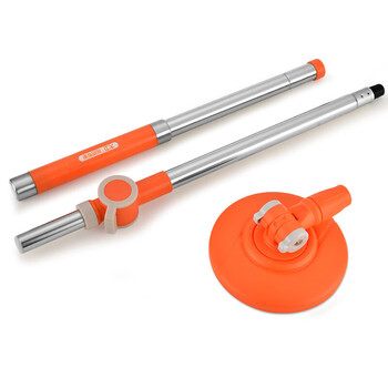 大卫拓朴旋转拖把不锈钢杆小懒汉地拖桶配件2.2CM杆子16CM圆盘 杆+塑料盘 桔色