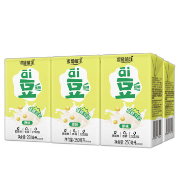 银鹭ai爱豆破壁豆奶0香精健康膳食纤维营养早餐奶植物蛋白饮料 原味豆奶(砖包)250ml*6
