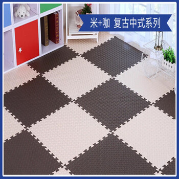 好沐音（haomuyin）明德环保大号加厚拼图泡沫地垫板子卧室客厅泡沫垫爬行垫6012 米色+咖啡色 树叶60*60*1.2cm四片