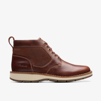 Clarks其乐男靴 Gravele 防滑舒适透气耐磨男士时尚短筒时装靴子 Brown Leather 42.5
