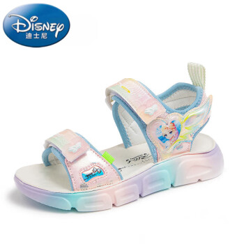 迪士尼（Disney）咔路比儿童夏季新款时尚公主凉鞋校园露趾魔术贴卡通运动休闲凉鞋 K蓝色C-79 26码内长16.5CM