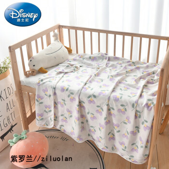 迪士尼（Disney）儿童空调被夏凉被学生夏季绵绸双层盖毯薄被子棉绸宝宝盖毯婴儿夏 紫罗兰 70x90cm